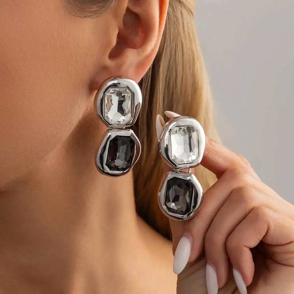 Z Vintage Fashion - IngeSight.Z Unique Luxury Big Glass Rhinestone