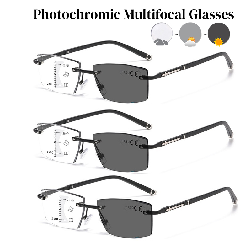 Vintage Fashion Definition - Rimless Photochromic Reading Glasses for Wen