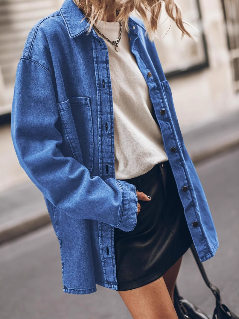 Women's Loose Fit Denim Jacket - Vintage Fashion Hong Kong review and price