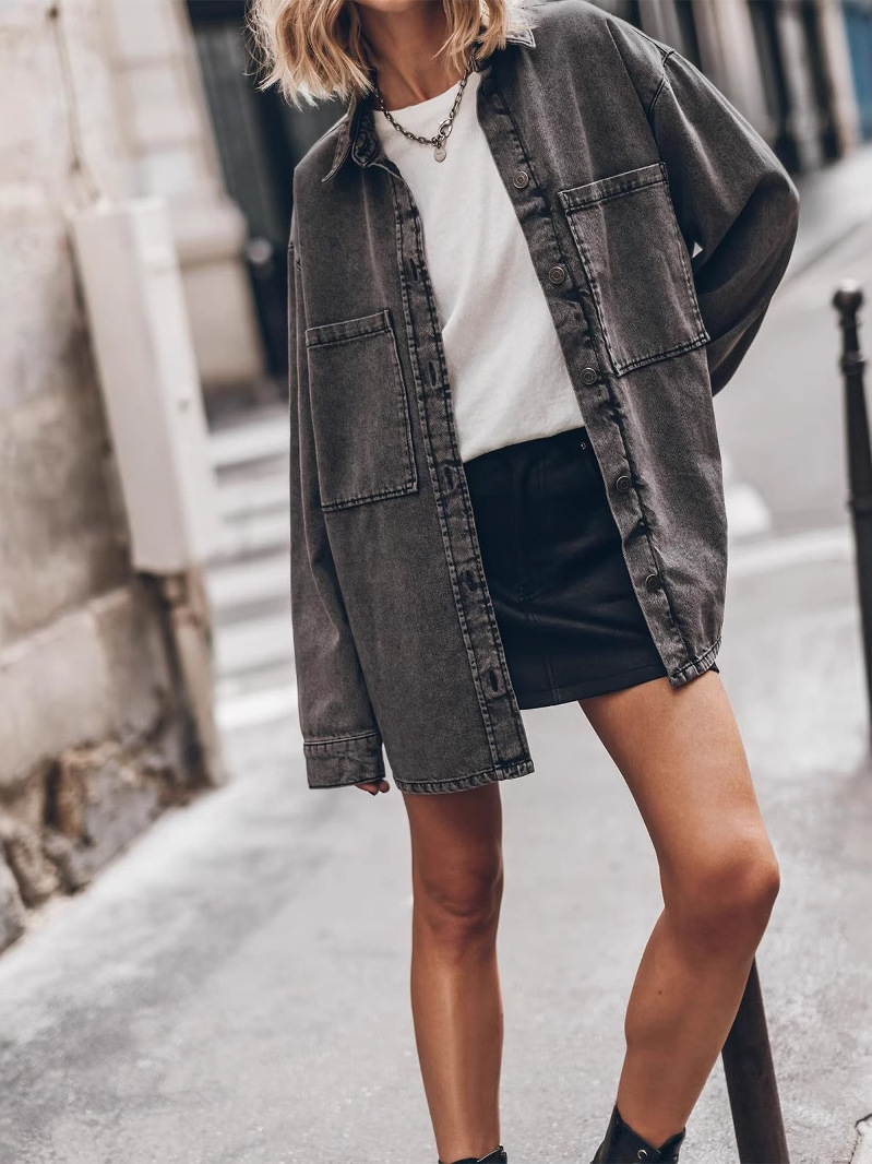 Women's Loose Fit Denim Jacket - Vintage Fashion Hong Kong review and price