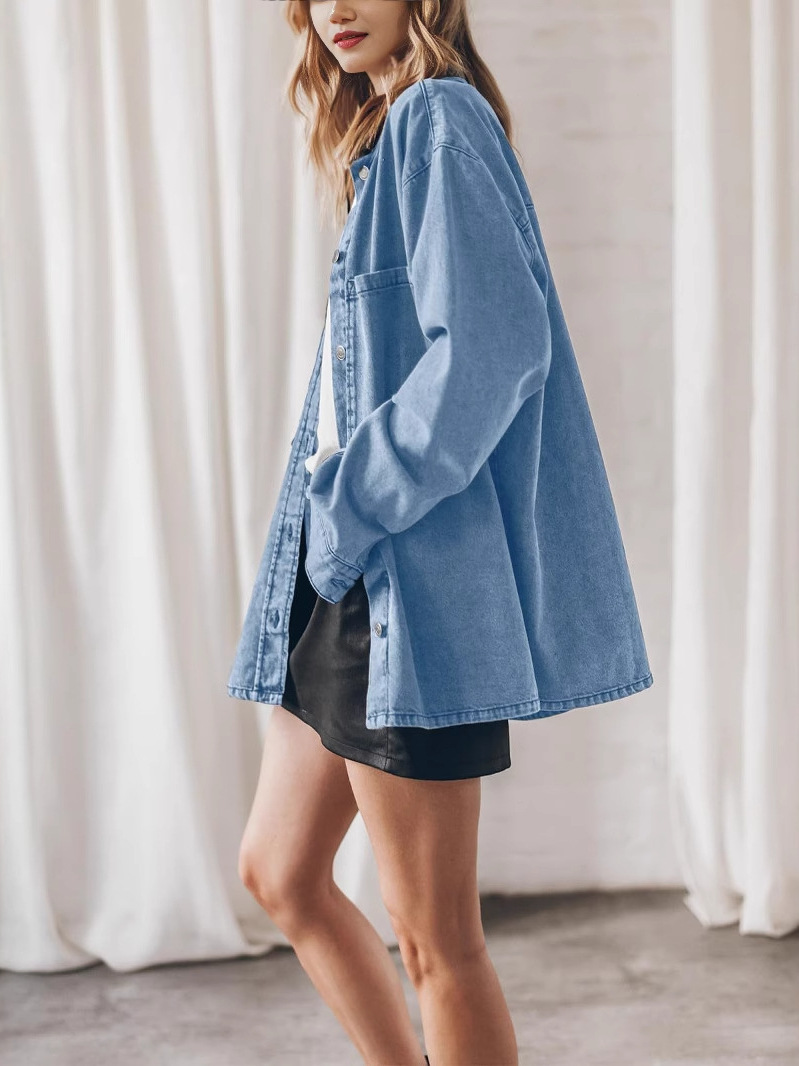 Women's Loose Fit Denim Jacket - Vintage Fashion Hong Kong review and price