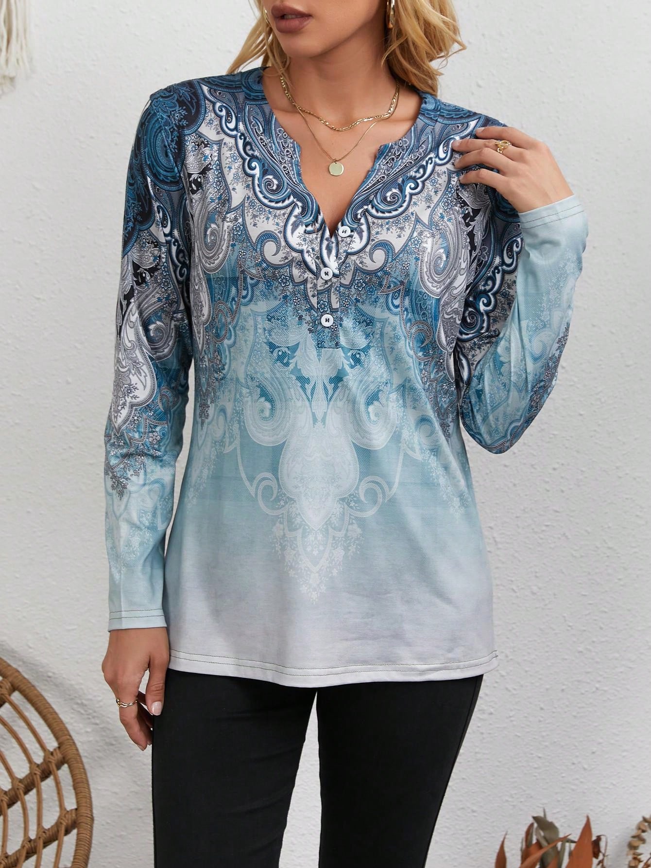Women's Ethnic-Style Top: Vint - Vintage Fashion Prints review and price