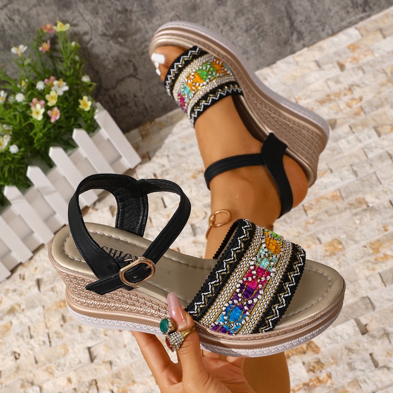 Summer Women High Heel Sandals - Vintage Fashion Prints review and price
