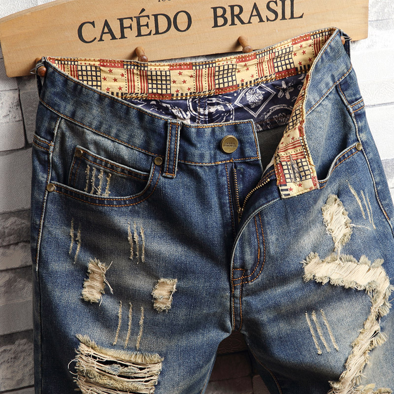 Ripped Hip-hop Denim Shorts Me - Vintage Fashion Jeans review and price