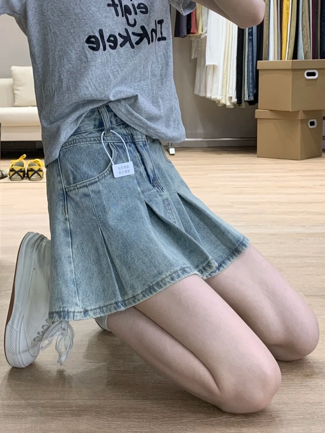 Women High Waist Denim Pleated - Vintage Fashion Jeans review and price