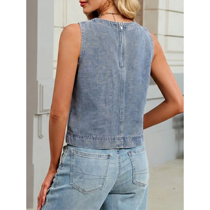 Benuynffy Casual Round Neck De - Vintage Fashion Jeans review and price