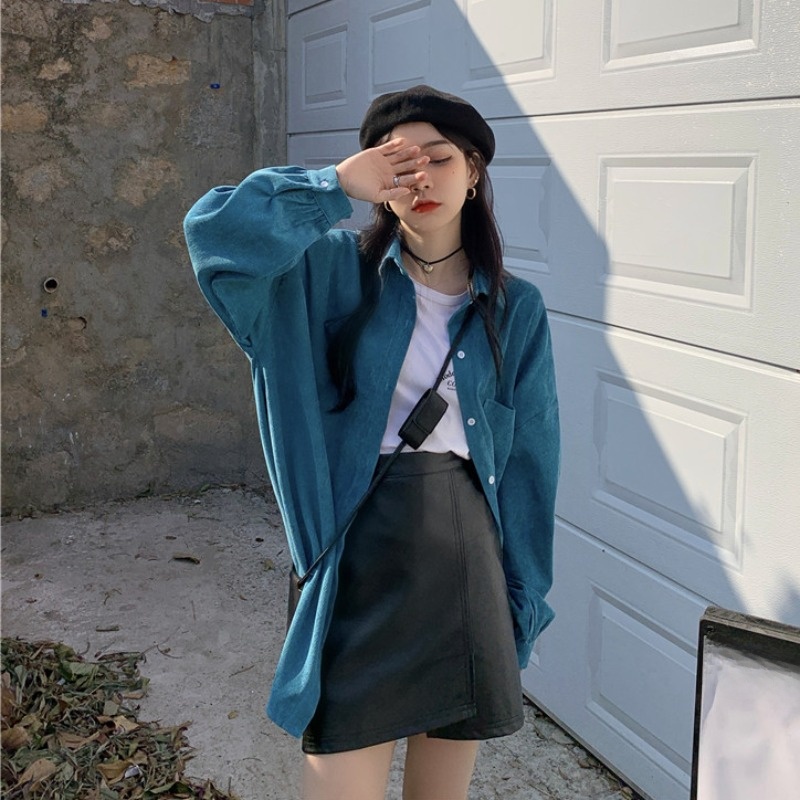 Loose Long Sleeve Shirt Jacket - Vintage Fashion Hong Kong review and price