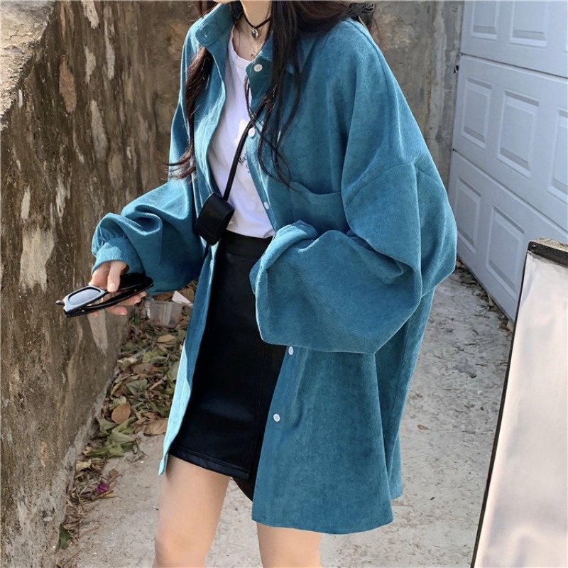 Loose Long Sleeve Shirt Jacket - Vintage Fashion Hong Kong review and price