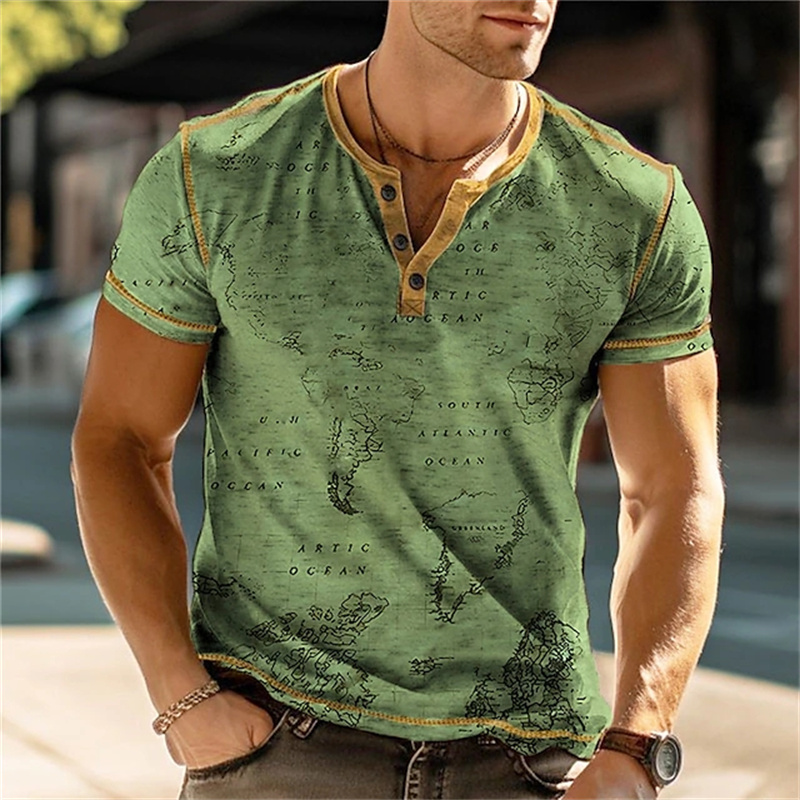 Men's Henry Shirts Funny 3D Pr - Vintage Fashion Prints review and price