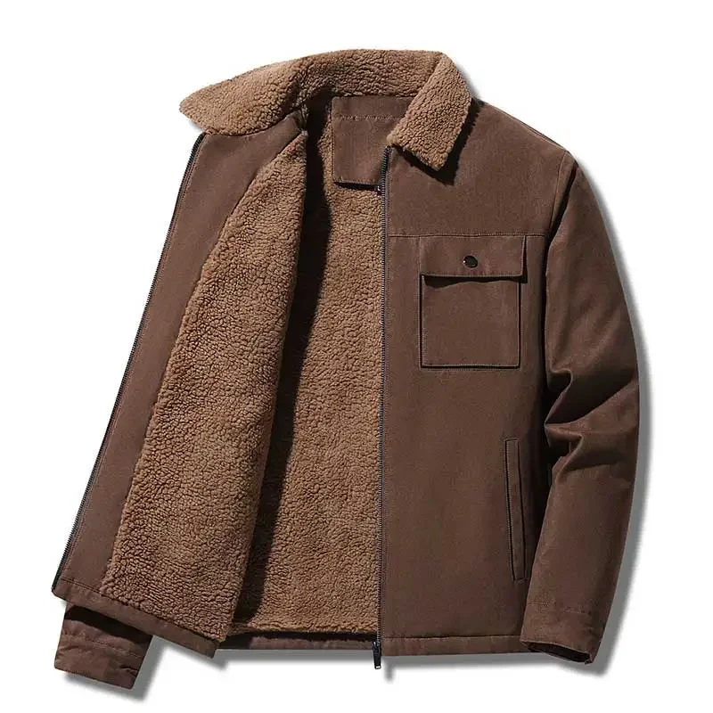 Winter Men Jackets Suede Warm  - Vintage Windbreaker Nylon review and price