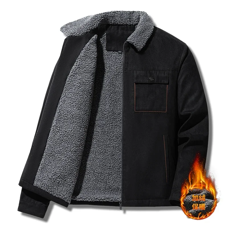 Winter Men Jackets Suede Warm  - Vintage Windbreaker Nylon review and price