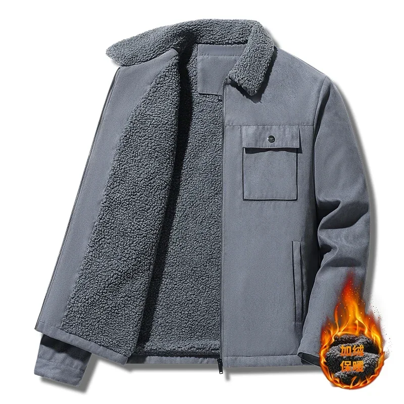 Winter Men Jackets Suede Warm  - Vintage Windbreaker Nylon review and price