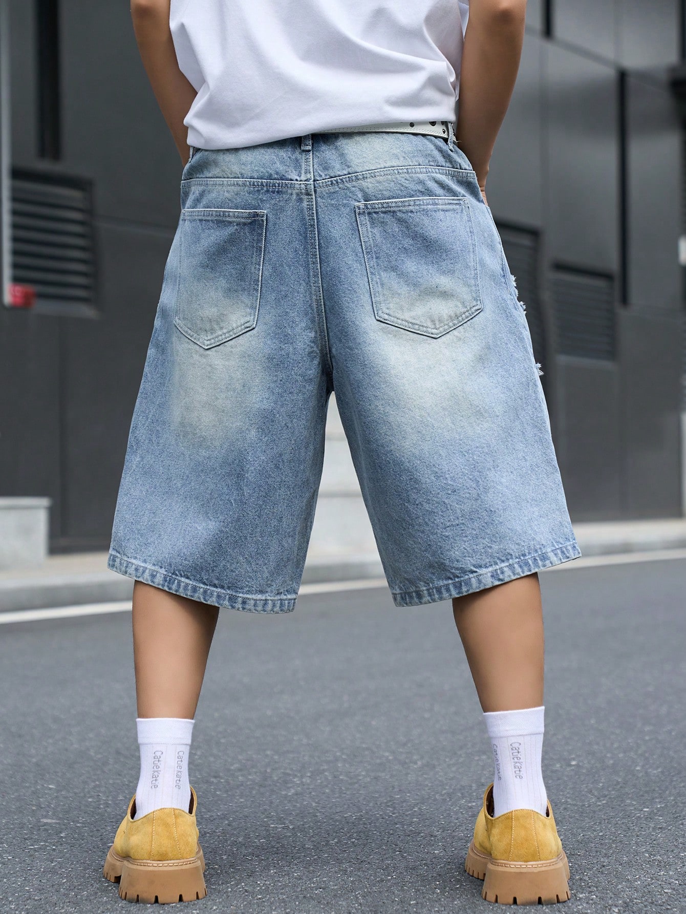Men's Loose Fit Denim Bermuda  - Vintage Fashion Jeans review and price