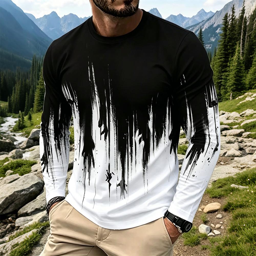 Men's Gradient Ink Splash Long - Vintage Fashion Prints review and price