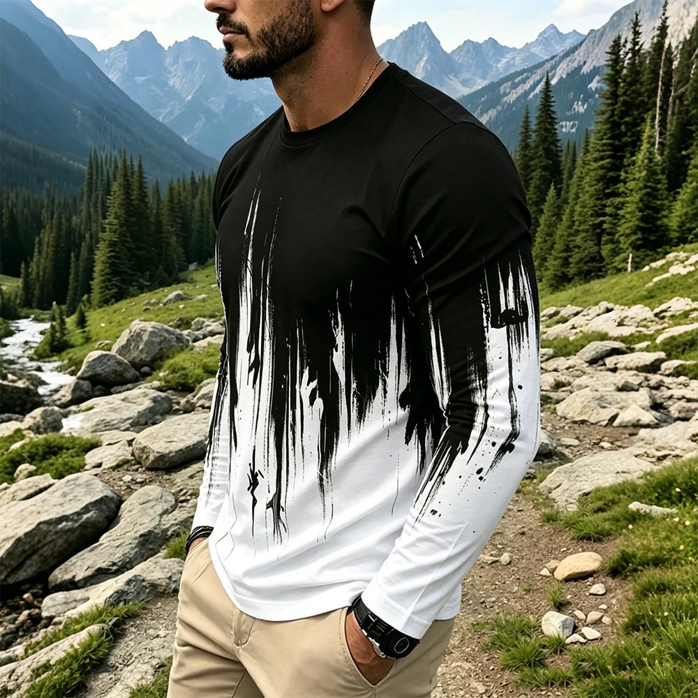 Men's Gradient Ink Splash Long - Vintage Fashion Prints review and price