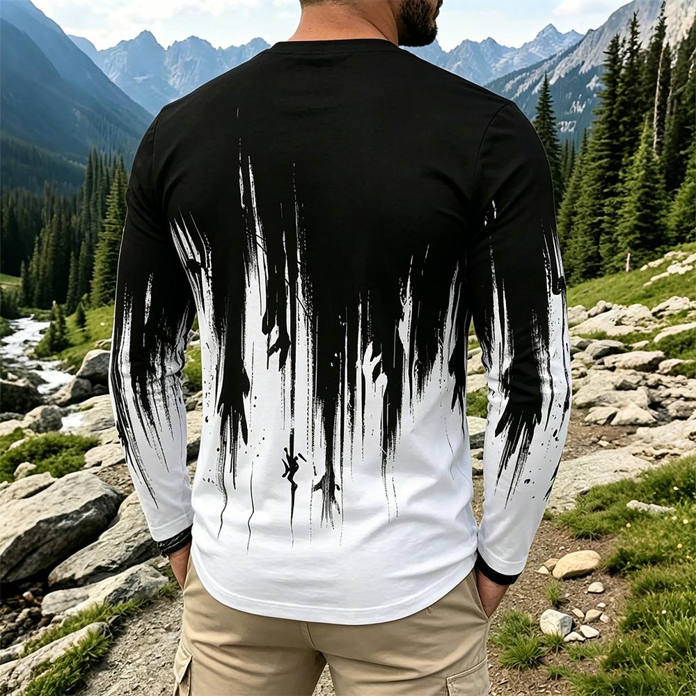 Men's Gradient Ink Splash Long - Vintage Fashion Prints review and price