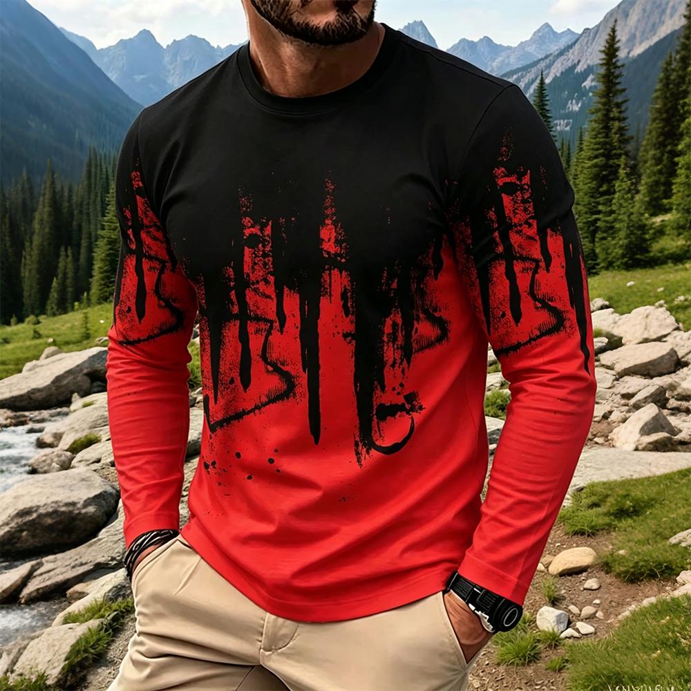 Men's Gradient Ink Splash Long - Vintage Fashion Prints review and price
